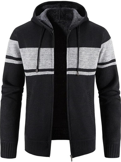 Heinrich | Herren Gestreifte Strickjacke mit Reißverschluss für den Winter
