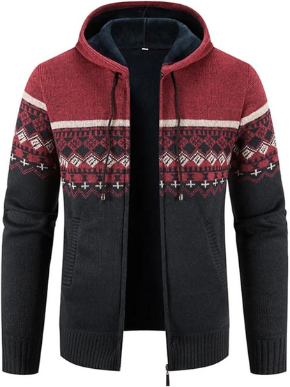 Heinrich | Herren Gestreifte Strickjacke mit Reißverschluss für den Winter