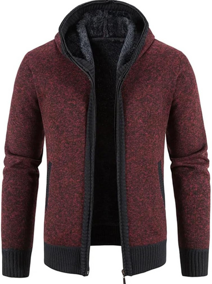 Heinrich | Herren Gestreifte Strickjacke mit Reißverschluss für den Winter