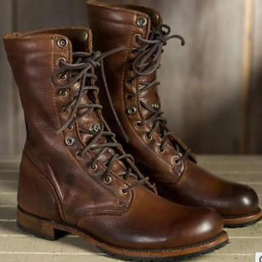 Jasmin | Damen Winter Leder Schnürstiefel