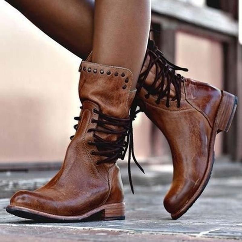 Marion | Damen Winter Leder-Schnürstiefel