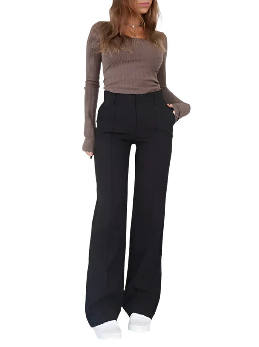 Carolin | Damen Bequeme Winter Gerade-Hosen