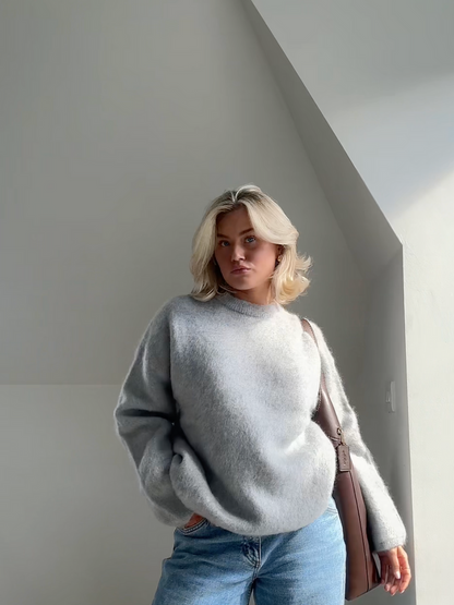 Marie | Damen Flauschiger Winterpullover mit langen Ärmeln