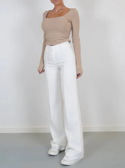 Carolin | Damen Bequeme Winter Gerade-Hosen
