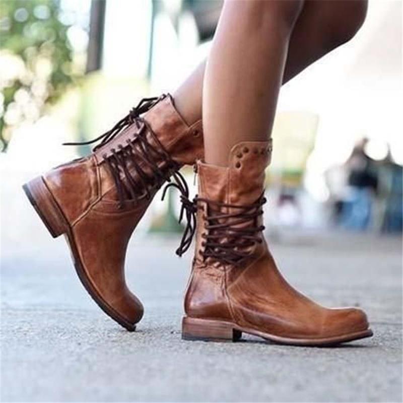 Marion | Damen Winter Leder-Schnürstiefel