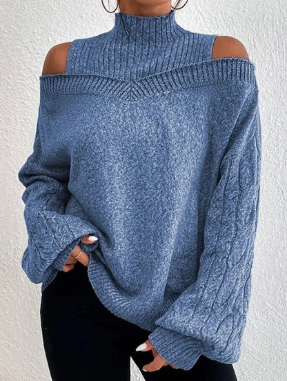 Andrea | Damen Winter-Pullover mit Schulterfreiem Schnitt