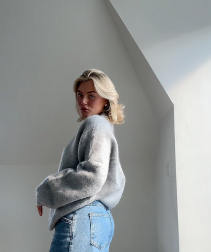 Marie | Damen Flauschiger Winterpullover mit langen Ärmeln