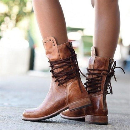 Marion | Damen Winter Leder-Schnürstiefel
