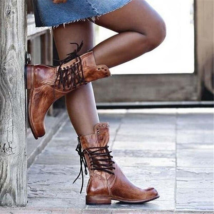 Marion | Damen Winter Leder-Schnürstiefel
