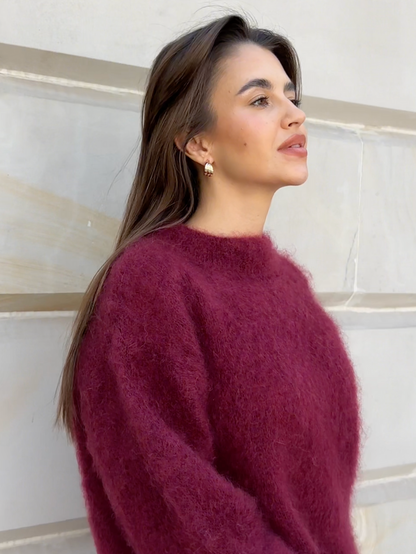 Marie | Damen Flauschiger Winterpullover mit langen Ärmeln