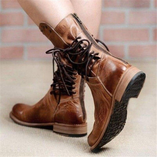 Marion | Damen Winter Leder-Schnürstiefel