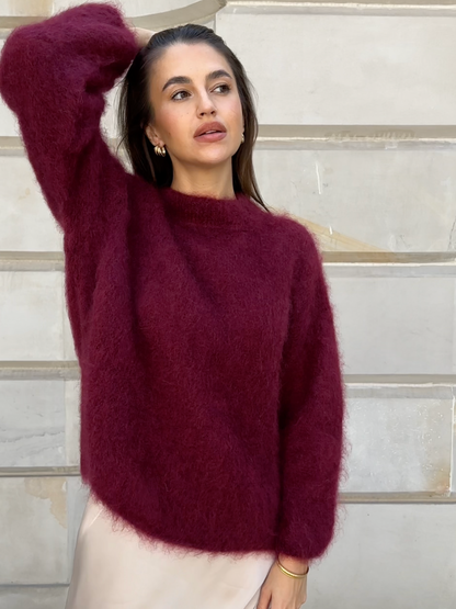 Marie | Damen Flauschiger Winterpullover mit langen Ärmeln