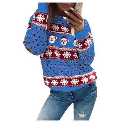 Greta | Damen Winter Fleece Strickpullover mit Muster
