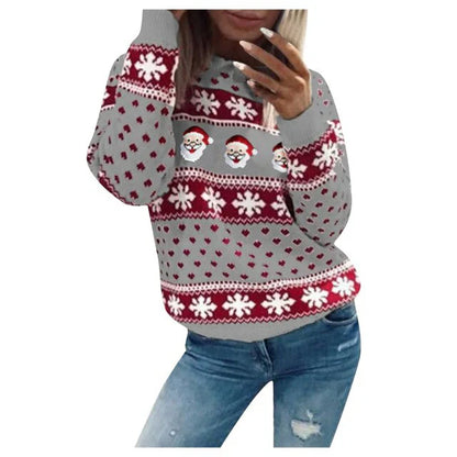 Greta | Damen Winter Fleece Strickpullover mit Muster