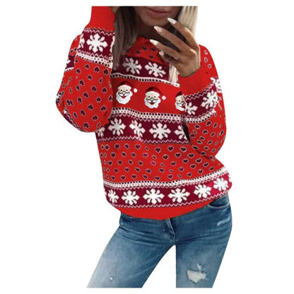 Greta | Damen Winter Fleece Strickpullover mit Muster