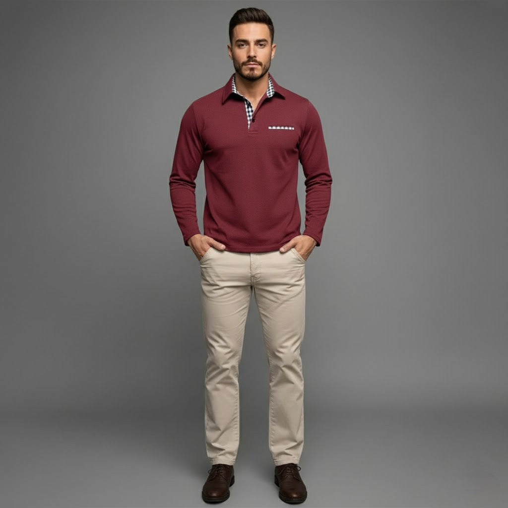 Norbert | Herren Winter Langarm Poloshirt