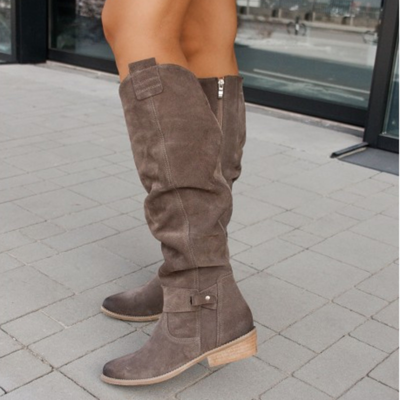 Tanja | Damen Winter Over-the-Knee Stiefel mit Reißverschluss