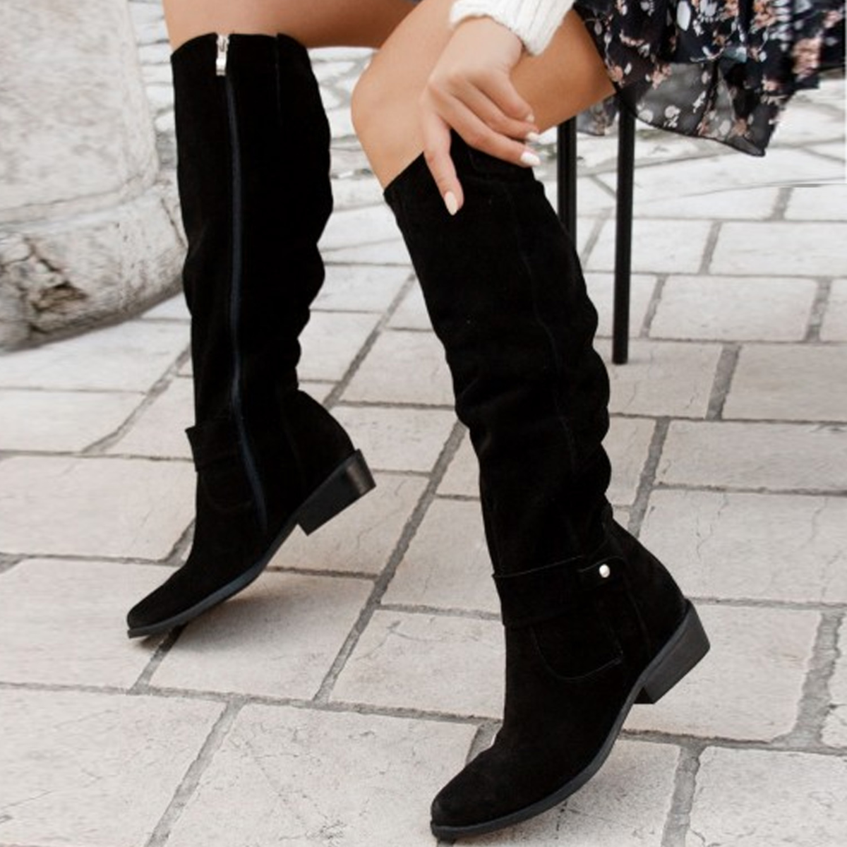 Tanja | Damen Winter Over-the-Knee Stiefel mit Reißverschluss
