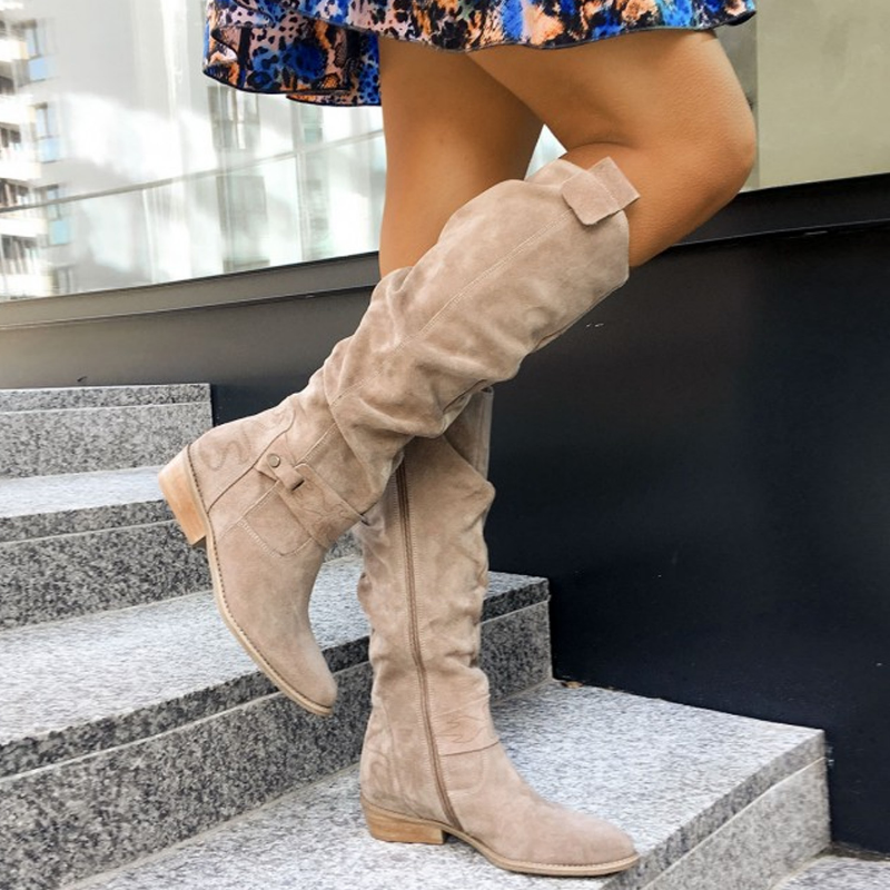 Tanja | Damen Winter Over-the-Knee Stiefel mit Reißverschluss