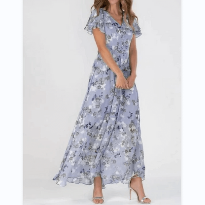 Andrea | Damen V-Ausschnitt Blumenkleid für Hochzeitsgäste