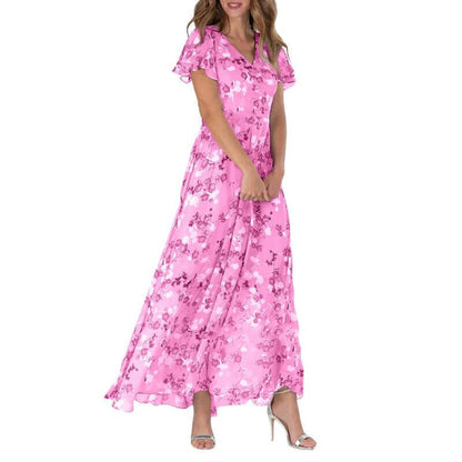 Andrea | Damen V-Ausschnitt Blumenkleid für Hochzeitsgäste