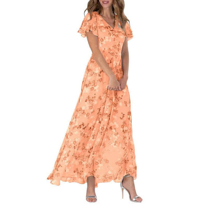 Andrea | Damen V-Ausschnitt Blumenkleid für Hochzeitsgäste