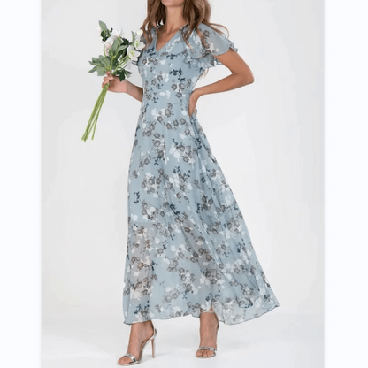Andrea | Damen V-Ausschnitt Blumenkleid für Hochzeitsgäste