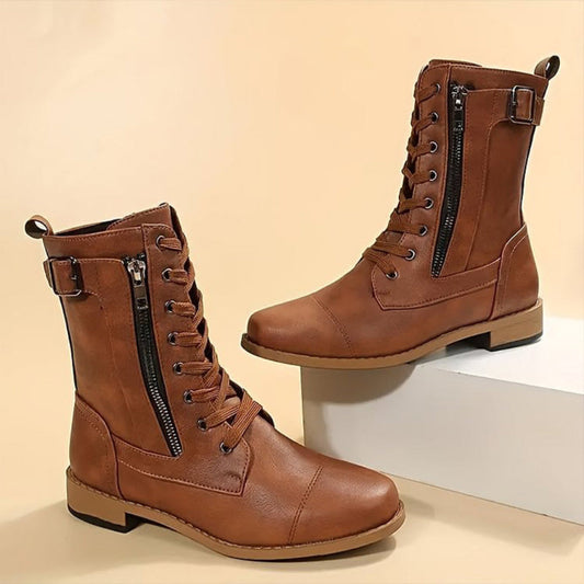 Isabella | Damen Winter Schnürstiefel mit Reißverschluss