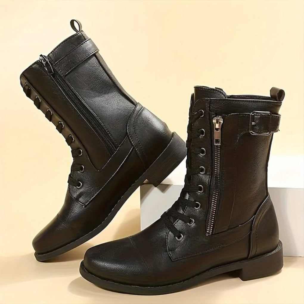 Isabella | Damen Winter Schnürstiefel mit Reißverschluss