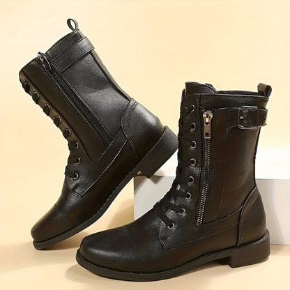 Isabella | Damen Winter Schnürstiefel mit Reißverschluss
