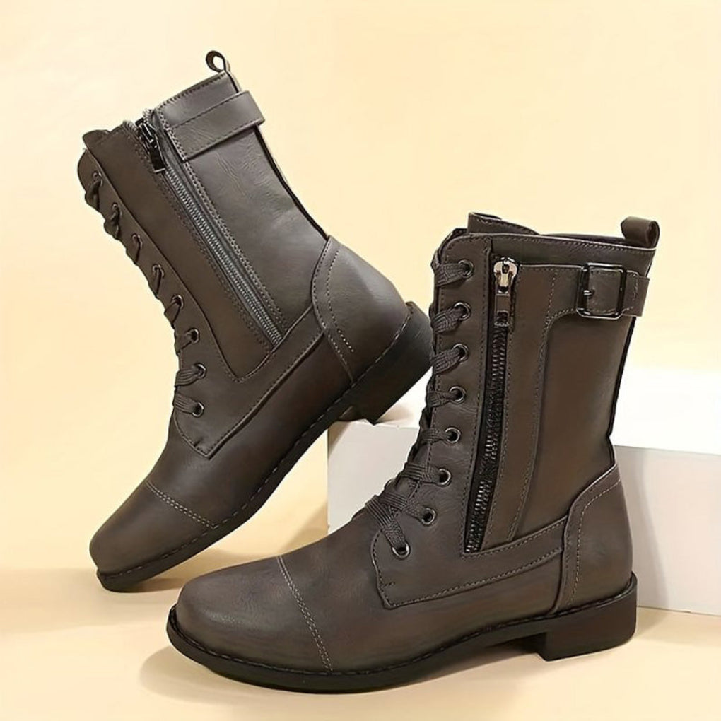 Isabella | Damen Winter Schnürstiefel mit Reißverschluss
