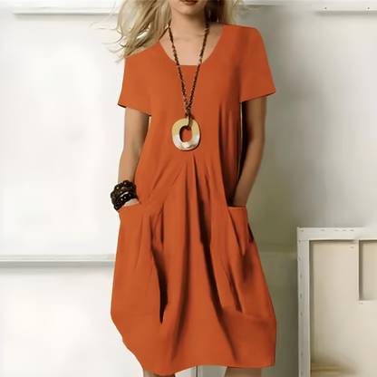 Anke | Damen Sommerkleid mit Kurzarm und Taschen