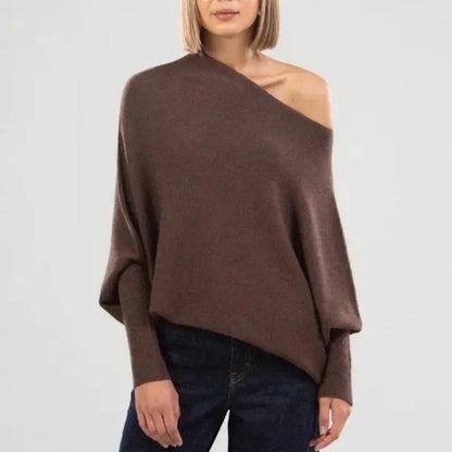Laura | Winter Damen Off-Shoulder Lockerer Pullover