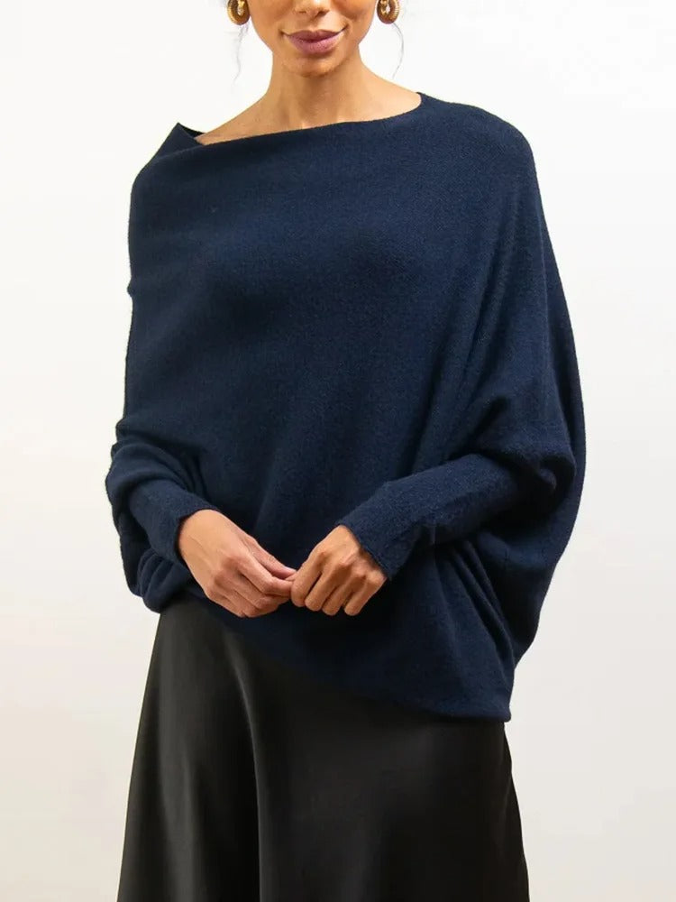 Laura | Winter Damen Off-Shoulder Lockerer Pullover
