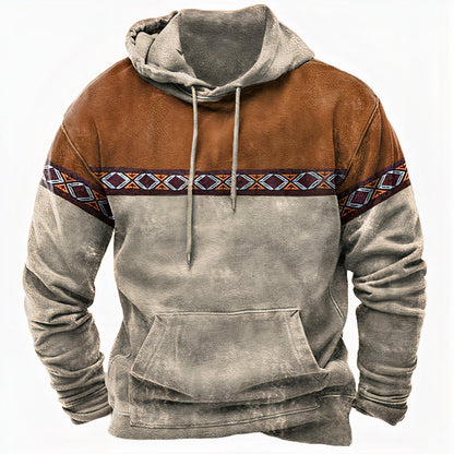 Jakob | Herren Pullover-Hoodie mit Tribal-Muster