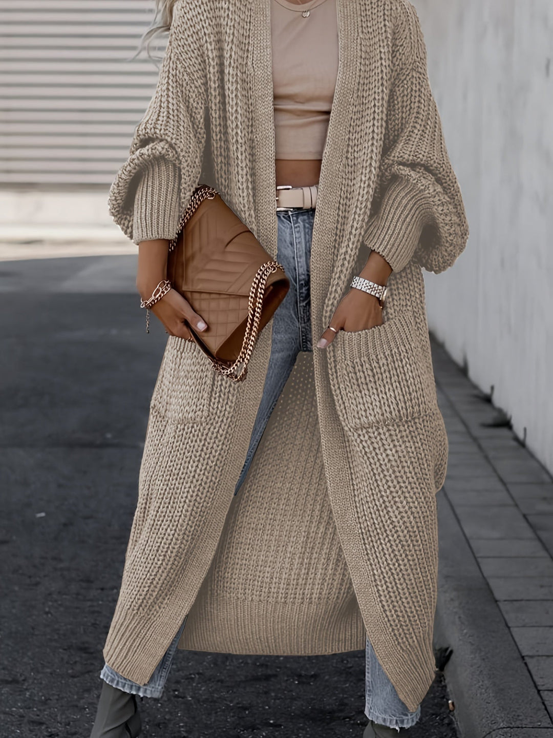 Theresa | Damen Langer Strickcardigan