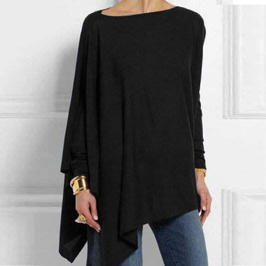 Viviane | Damen Winter Asymmetrisches Loose-Fit Top