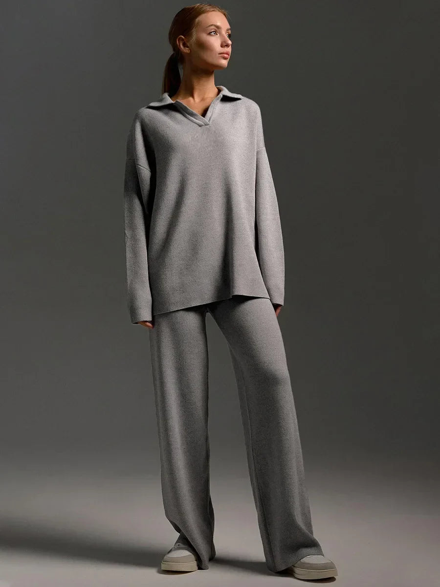 Leonie | Damen Gemütliches Winter Relaxed Strick Set